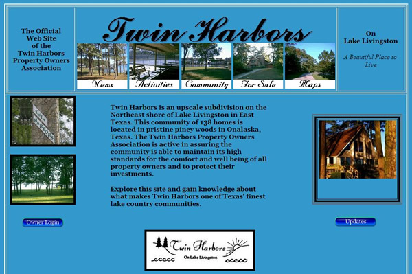 New design for Twin Harbors - on Lake Livingston web site